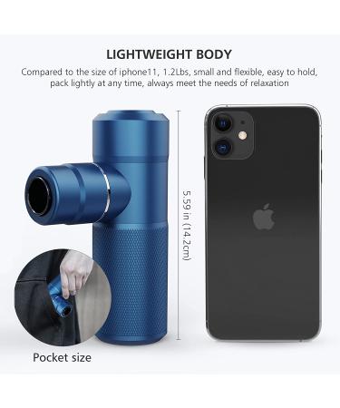Comfier Mini Massage Gun for Athletes - Lightweight Deep Tissue Massager with 4 Heads, USB Charging - Quiet & Anti-Slip Design - Blue - Buy Online on GoSupps.com