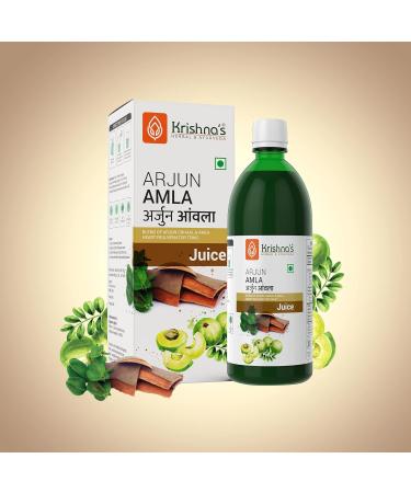 Krishna's Herbal & Ayurveda Arjun Amla Juice - 500ml (Pack of 1) - Buy Online on GoSupps.com