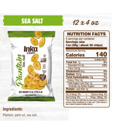Inka Crops Roasted Plantains - 4oz Bags (Pack of 12) | Healthy Snack - Buy Online on GoSupps.com
