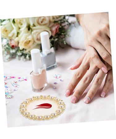 minkissy Gel Nail Polish Mixing Plate Crystal Resin Nail Art Palette With Gold Plated Edge Marbled Appearance Essential Nail Art Tools White - Buy Online on GoSupps.com