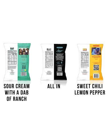 Rap Snacks Lil Baby, Rick Ross, Migos Variety Pack - Sweet Chili, Lemon Pepper, Sour Cream - 6 Pack - Buy Online on GoSupps.com