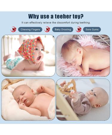 Silicone Baby Teething Toy Set + Pacifier Clip Chain | Remote Control Shape | Soft Chew Toys for Babies 3-18 Months | Early Sensory Education | Molar Relief | Pink+Blue - Buy Online on GoSupps.com