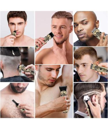 Hatteker 8-in-1 Beard & Mustache Trimmer for Men | Waterproof Adjustable Speed Hair Clipper & T-Blade Electric Razor | Cordless Grooming Kit - Perfect Gift (Bronze - Buy Online on GoSupps.com