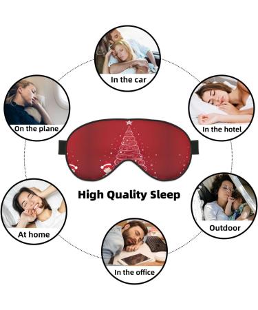 Red Christmas Tree Print Unisex Eye Mask | Soft Comfort Sleep Shade for Travel Yoga & Shift Work - Buy Online on GoSupps.com