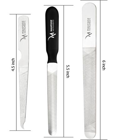 Nail Files Set of 3 Pieces Stainless Steel Double-Sided for Fingernails and Toenails Manicure and Pedicure Tools - Buy Online on GoSupps.com