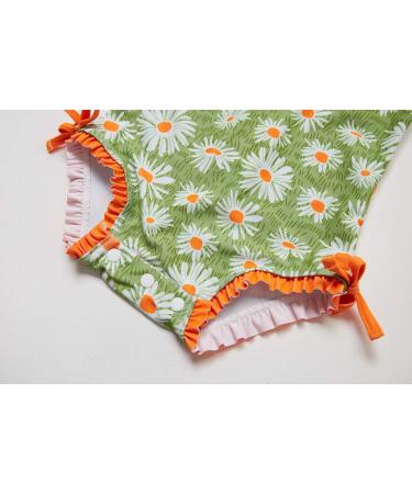 BONVERANO Baby Girls Swimsuit | Toddler Long-Sleeve Zipper One Piece Swimwear | UPF 50+ Sun Protection | 2-3 Years Daisy - Buy Online on GoSupps.com