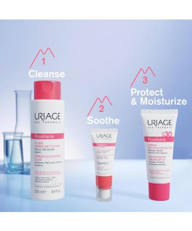 Uriage Ros liane Anti-Redness SPF30 Face Cream 40ml - Soothes Hydrates Reduces Redness of Sensitive Skin Prone to Redness - With Shea Butter - Long-lasting Comfort & Sun Protection - Non-comedogenic - Buy Online on GoSupps.com