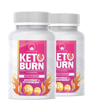 Keto Burn * Appetite suppressant* capsules 2 Pack weight loss* & metabolism ** Extremely high -dose with glucomannan choline vitamin B1 + vitamin B6 for women & men - nutritional supplement fast & strong
