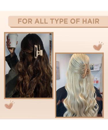 Wekin Large Hair Claw Clips 8 Pack - Strong Hold Matte Claw Hair Clips for Women & Girls - 90's Vintage Jaw Clips in Cream, Beige, Dark Brown, Black - Buy Online on GoSupps.com