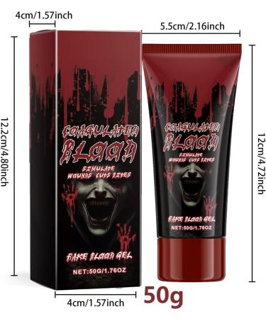 Blood Makeup - Realistic Halloween Fake Blood 1.76 oz Safe Washable Body Paint for Cosplay Costume Theater Fake Nosebleeds Jelly Effects Horror and Zombie Props - Buy Online on GoSupps.com