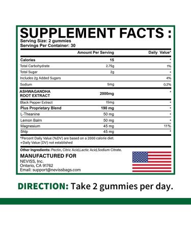 Ashwagandha Gummies 2000mg with Proprietary Blend for Relaxation & Energy Support - 120 Count (Pack of 2) - Buy Online on GoSupps.com