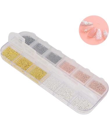 Nail Art Steel Ball Decor Metal Nail Art DIY Ball Decorations 12 Grids Nail Art Ball Decorations Convenient Nail Art Supplies for Women for Home(07) - Buy Online on GoSupps.com
