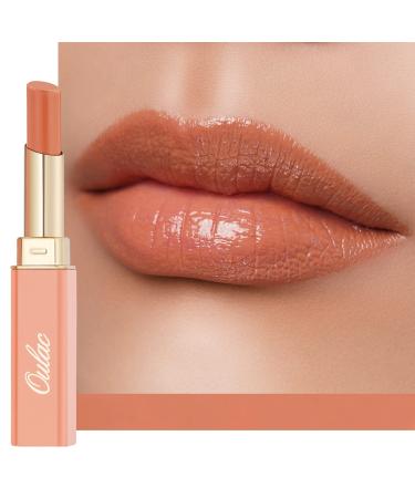 Oulac Moisturising Lipstick Nude Peach - Moisture Shine Hydrating Lipstick & Tinted Lip Balm for Dry Lips Medium Coverage Lip Colour | Juicy Look Glossy Finish Vegan Cruelty-Free Se orita (05)