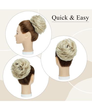 Silk-Co Hair Part with Rubber Band - Wavy Soft Dutt & Thickening Hair Extensions | 55g Blonde Ombre Messy Bun Updos - Buy Online on GoSupps.com