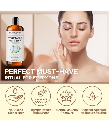 MAYJAM Pure Vegetable Glycerin for Skin Crafts Face Hair Organic Pure Grapeseed Oil for Skin Hair Cuticles and Face 16 Oz 473ML - Buy Online on GoSupps.com