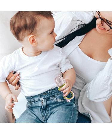 Maseaxi Baby Feeder | Food-Safe Silicone Baby Food Holder & Nibble Feed Dispenser | Healthy Bite Rings for Toddlers & Newborns - Pink - Buy Online on GoSupps.com