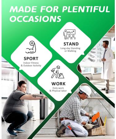 Plantar Fasciitis Arch Support Insoles | Heavy Duty Orthotic Inserts for Flat Feet & Pain Relief | Shock-Absorb Insoles for Men & Women | L Green-Gel for Sizes 8.5-9.5 M | 10.5-11.5 W - Buy Online on GoSupps.com