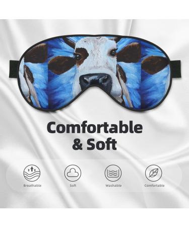 White Cow on Blue Oil Painting Sleep Mask | Adjustable Double-Sided Eye Mask | Soft Covers for Perfect Shading & Reduced Eye Edema - Shop Internationally - Buy Online on GoSupps.com