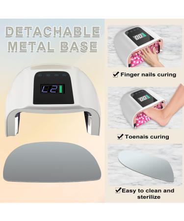 96W Rechargeable UV LED Nail Lamp Portable Cordless UV Light for Nails with LCD Display Auto Sensor (White) - Buy Online on GoSupps.com