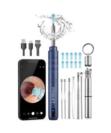 Ear Wax Removal Tool Camera Ear Cleaner with Camera Ear Wax Removal Cleaning Kit with 1296P HD Camera and 6 LED Lights Earwax Removal Kit with 10 Ear Pick for iOS and Android Navy Blue