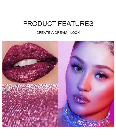 Glitter Lipstick Set | Long Lasting Metallic Shades | Purple Red Matte to Sparkly Gloss | Lip Gloss Kit for Women - 4 Colors - Buy Online on GoSupps.com