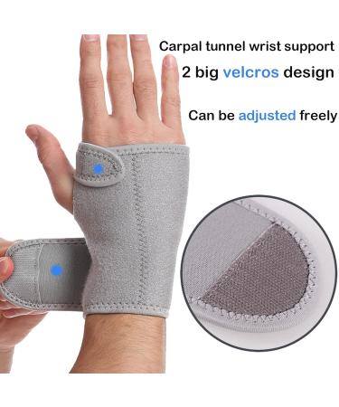 Wrist Splint Brace for Carpal Tunnel Relief | Joint Pain Support Stabilizer | Adjustable Strap for Arthritis Tendonitis | Left Hand Grey - Buy Online on GoSupps.com