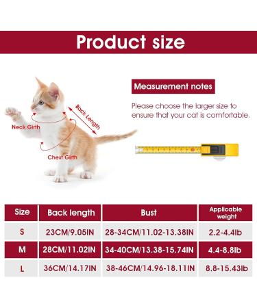 Cobee Professional Recovery Suit for Cats | Abdominal Wounds Surgery & Skin Diseases | E-neck Band Alternative | Size M Red - Ideal for Kittens & Dogs - Buy Online on GoSupps.com