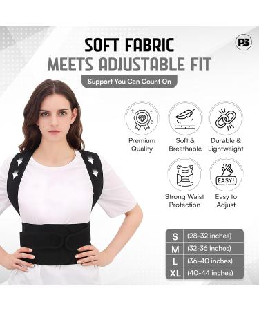 Back Brace Posture Corrector | Adjustable & Breathable for Men & Women | Pain Relief & Improved Lumbar Support (X-Large - Buy Online on GoSupps.com