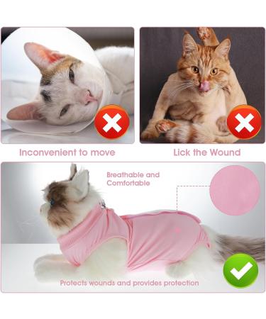 cobee Cat Professional Recovery Suit for Abdominal Wounds or Skin Diseases Kitten Surgery Recovery Suit E-Collar Alternative for Cats After Surgery Wear Pajama Suit (M Size Pink) - Buy Online on GoSupps.com