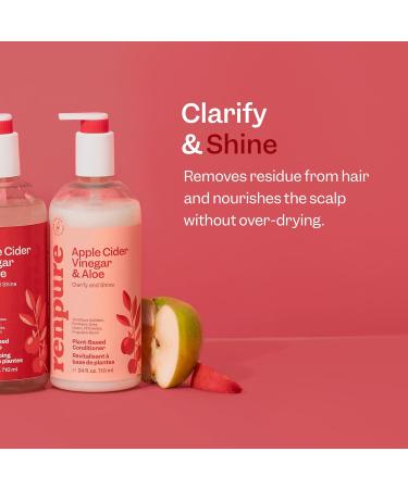 Renpure Plant Based Apple Cider Vinegar & Aloe Conditioner 24 oz - Clarify & Shine | Best Vegan Hair Care for Healthy Hair - Buy Online on GoSupps.com