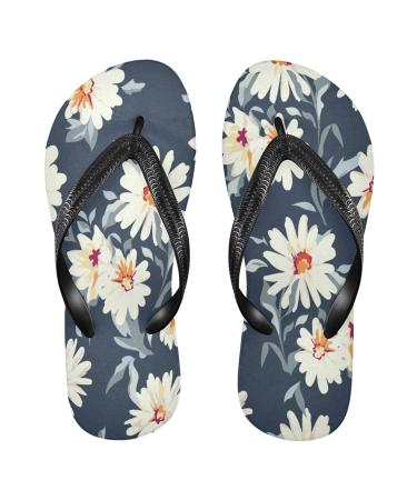 Mnsruu Daisy Flip Flops Home Hotel Spa Bedroom Travel XL for Men Women