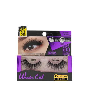 CATTITUDE 3D LASHES August Wonder Cat Faux Mink False Eyelashes Lightweight & Reusable Cruelty-Free