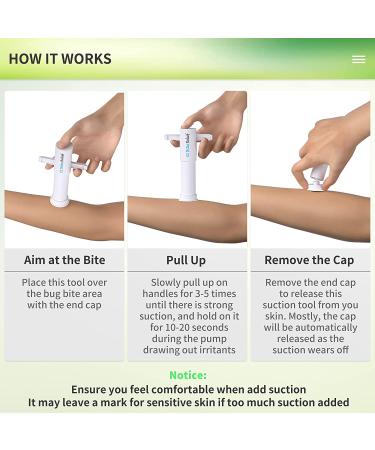 Memine EZ Bites Relief Suction Tool  3 Packs  Vacuum Venom Extractor  Itch Relief for Bee Sting  Remover for Saliva / Venom Left by Bites  Naturally Reduce Itch & Swell  Kid Friendly  White 3 Count-e White - Buy Online on GoSupps.com