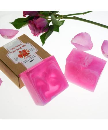 Yoni Soap Bars Vaginal Wash PCS Of 2, Ph Balance for Women Yoni Wash Vaginial Deodorants, Organic Yoni Bar Soap Handmade Vagina Soap Natural Feminine Wash, Vaginal Care Soap with Bubble Net 3.53 oz 3.53 Ounce (Pack of 2) pink