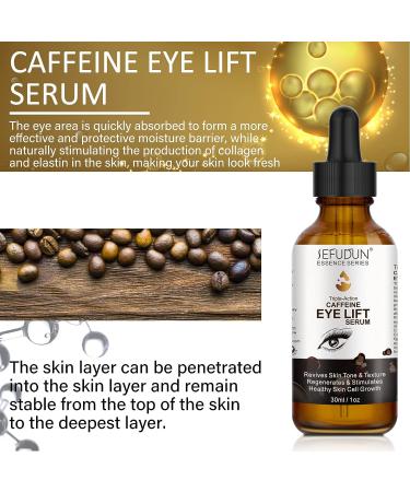 Caffeine Eye Lift Serum for Dark Circles, Wrinkles, and Puffiness - Hydrating Anti-Aging Eye Cream for Women - Buy Online on GoSupps.com