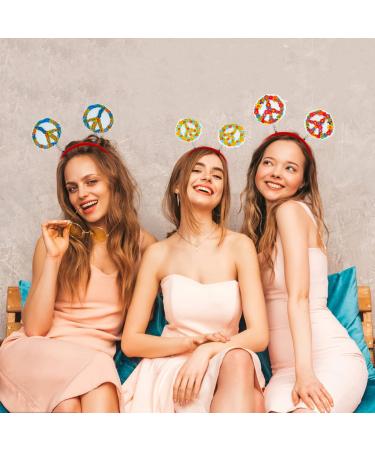 TOOBIT Hippie Headband Flower Hair Hoop - Green Flowers for Women | 70's Theme Love and Peace Accessories for Hippie Groovy Party - Buy Online on GoSupps.com