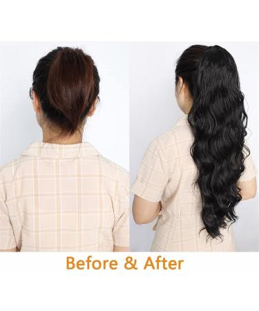 Ponytail Extensions 10-30 Inch Wave Black Human Hair Body Wave Drawstring Ponytail Extension Ponytail Hairpiece Clip in Remy Human Hair Extension for Women(Size:30inch) 30inch Natural Color - Buy Online on GoSupps.com