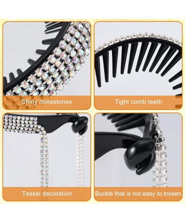 ANCIRS Rhinestone Tassel Ponytail Hair Clips - Stylish Hair Claws for Women - Large Glitter Hair Pins for Girls - Buy Online on GoSupps.com