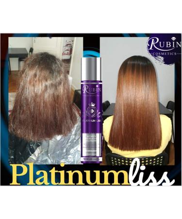 Platinum liss Brazilian Keratin Hair Treatment Smoothing and protein treatment 0% formaldehyde 1000 ml/1 liter for light colored hair. - Buy Online on GoSupps.com