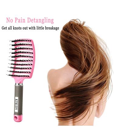 KTKUDY Voremy Detangling Brush - Boar Bristles, Curved & Vented for WetDry Hair - Speed Dry Brush for Women, Men, Kids (Pink) - Buy Online on GoSupps.com