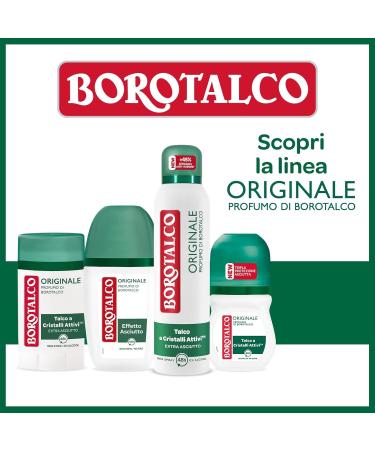  Borotalco Borotalco Original Roll-On Deodorant with Active Crystal Talc Triple Dry Protection Alcohol Free Talcum Scent - 4 x 50ml - Amazon Exclusive - Buy Online on GoSupps.com
