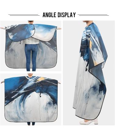 Waterproof Barber Cape - Art Blue Marble & Cheetah Haircut Bib for Men & Women - Unisex Hair Cutting Cape - Buy Online on GoSupps.com