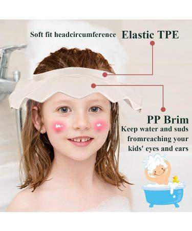 Silicone Baby Shower Cap - Adjustable Bathing Cap for Kids - Ivory White - Buy Online on GoSupps.com