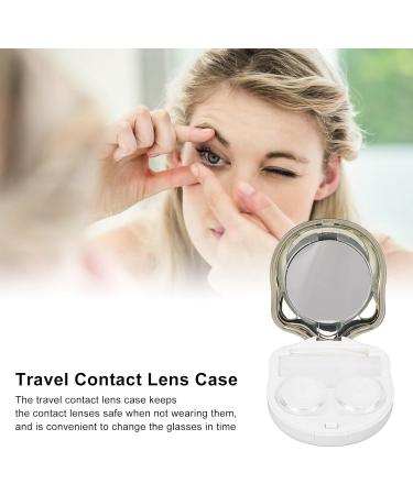 Portable Cartoon Paw Contact Lens Container with Mirror - Lightweight Travel Case in Golden - Ideal for International Shipping - Buy Online on GoSupps.com