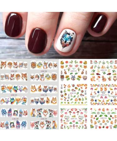 Fox and Sunflower Nail Art Sticker Set | Water Transfer Decals for Spring Designs | Nail Supplies for Acrylic Nails | Cute Animal and Floral Designs - Buy Online on GoSupps.com