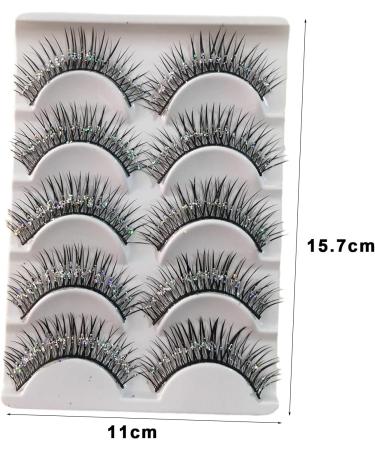YOXIER Super Soft False Eyelashes Girls 5 Pairs/set Glitter Sequins Dramatic 3d Wispy Curly Fluffy Reusable Women Fake Lashes Stage Performance Party Makeup Black - Buy Online on GoSupps.com