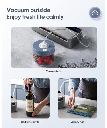 Full Automatic Food Sealer (95Kpa) | Vacuum Sealer Machine with Bags | Air Sealing System for Dry & Moist Food | Lab Tested | LED Indicator Lights | Silver - Buy Online on GoSupps.com