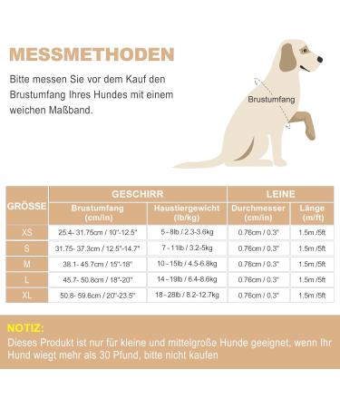 Haapaw Adjustable No Pull Dog Harness & Leash Set | Reflective Step-In Vest for Small to Medium Dogs | Beige Size L (Breast 45.7-50.8 cm) - Buy Online on GoSupps.com