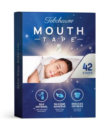 Tobcharm Mouth Tape for Sleeping Mouth Tape for Snoring Mouth Tape for Nasal Breathing Sleep Mouth Tape High Quality Silk Sleep Tape for Your Mouth No Irritation Silicone Sleep Strips