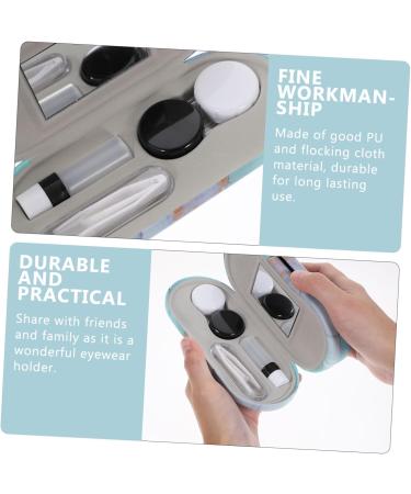 Healeved Double-Layer Glasses Case with Mirror | Travel Accessories for Eyewear | Safe Portable Sunglasses & Contact Holder Kit - Buy Online on GoSupps.com